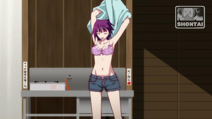 Hitagi Senjougahara's fanservice in NekomonogatariShiro_Ep1-Scene4