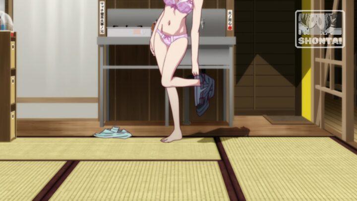 Hitagi Senjougahara's fanservice in NekomonogatariShiro_Ep1-Scene8