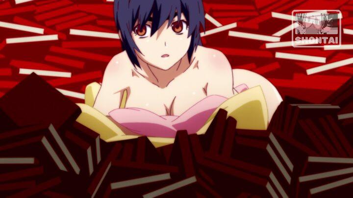 Suruga Kanbaru's fanservice in Nisemonogatari_Ep2-Scene37