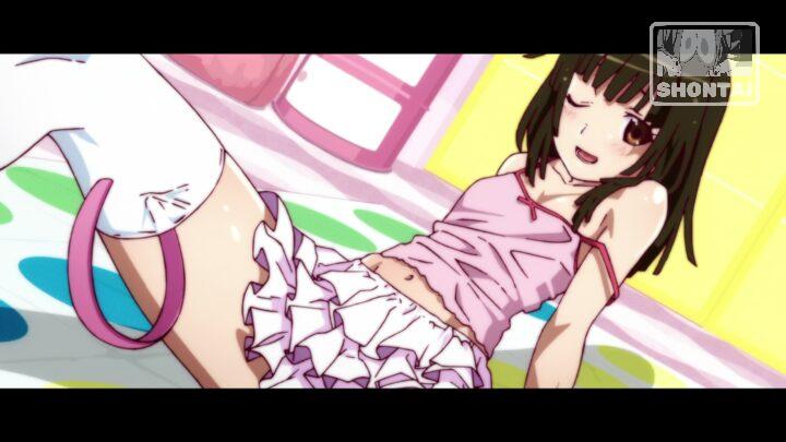 Nadeko Sengoku's fanservice in Nisemonogatari_Ep3-Scene11