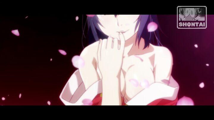 Suruga Kanbaru's fanservice in Nisemonogatari_Ep3-Scene6