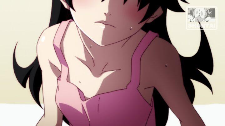 Karen Araragi's fanservice in Nisemonogatari_Ep5-Scene11