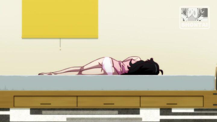 Karen Araragi's fanservice in Nisemonogatari_Ep5-Scene15