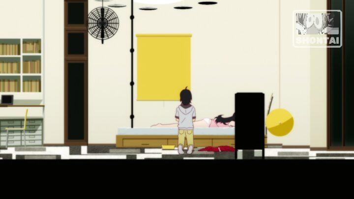 Karen Araragi's fanservice in Nisemonogatari_Ep5-Scene6