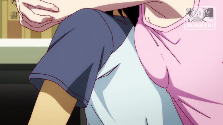 Karen Araragi's fanservice in Nisemonogatari_Ep8-Scene1