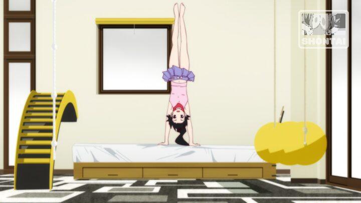 Karen Araragi's fanservice in Nisemonogatari_Ep8-Scene19