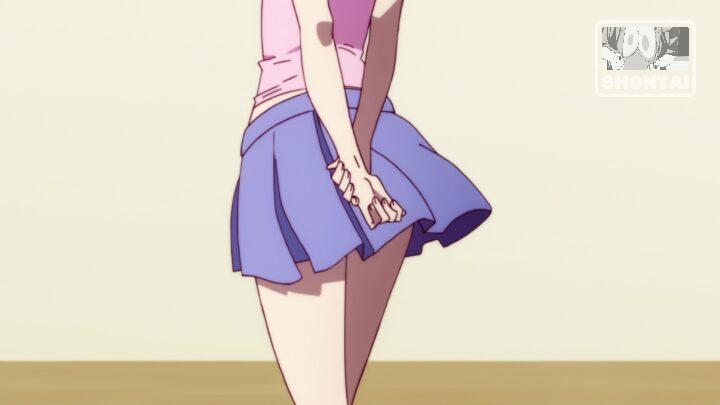 Karen Araragi's fanservice in Nisemonogatari_Ep8-Scene20