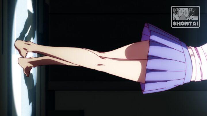 Karen Araragi's fanservice in Nisemonogatari_Ep8-Scene8