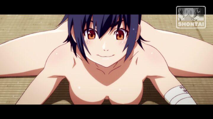 Suruga Kanbaru's fanservice in Nisemonogatari_Ep9-Scene1