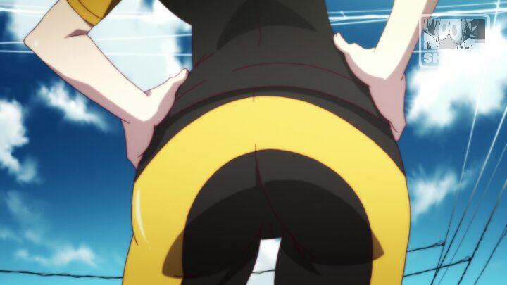 Karen Araragi's fanservice in Nisemonogatari_Ep9-Scene4