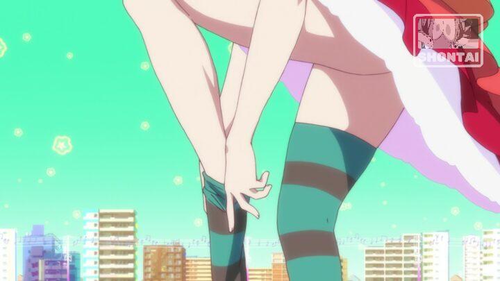 Yotsugi Ononoki's fanservice in Owarimonogatari_Ep8-Scene3