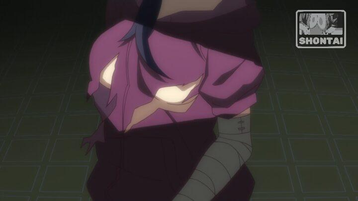 Suruga Kanbaru's fanservice in Owarimonogatari_Ep9-Scene4