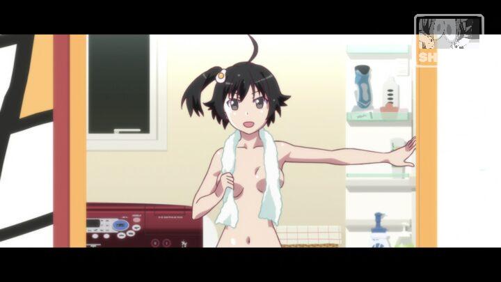 Karen Araragi's fanservice in Tsukimonogatari_Ep2-Scene9