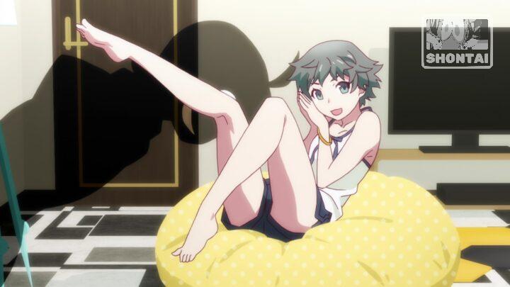 Sodachi Oikura's fanservice in ZokuOwarimonogatari_Ep4-Scene1