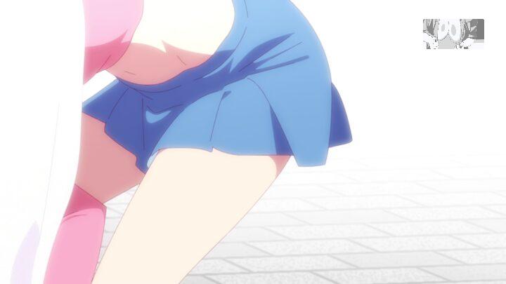 Hitagi Senjougahara's fanservice in ZokuOwarimonogatari_Ep6-Scene1