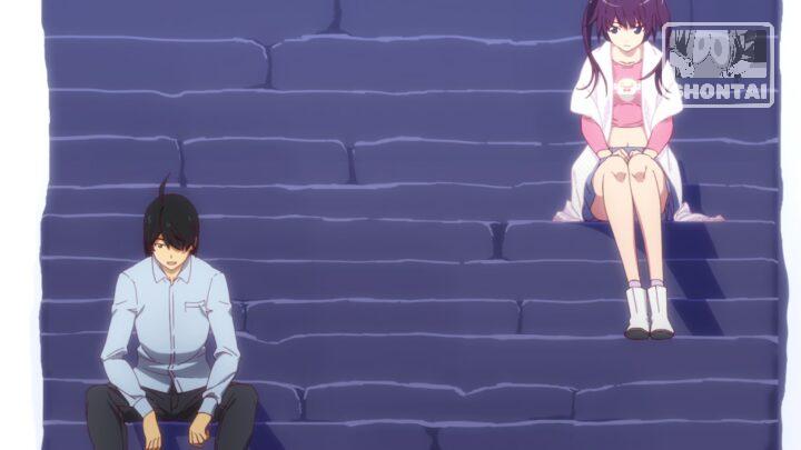 Hitagi Senjougahara's fanservice in ZokuOwarimonogatari_Ep6-Scene11