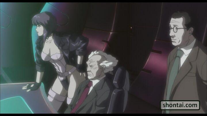 Motoko Kusanagi's fanservice in StandAloneComplexSeason#1ep10-Scene2