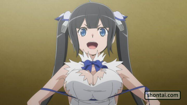 Hestia's fanservice in season#3ep1-Scene3