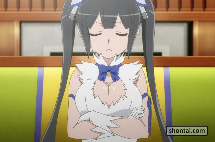 Hestia's fanservice in season#3ep2-Scene1