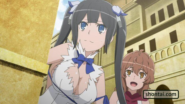 Hestia's fanservice in season#3ep7-Scene0