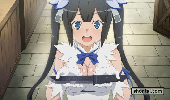 Hestia's fanservice in InfiniteCombate#18