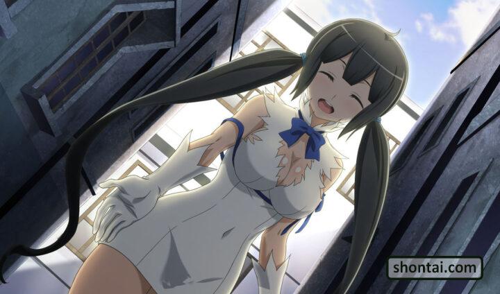 Hestia's fanservice in InfiniteCombate#23