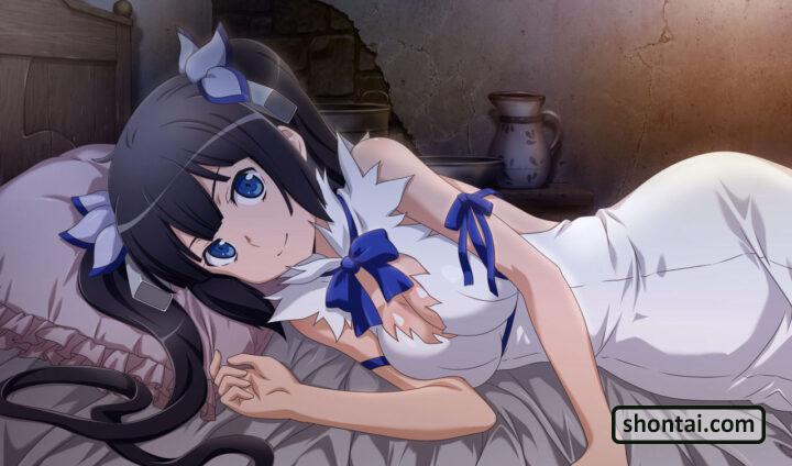 Hestia's fanservice in InfiniteCombate#32