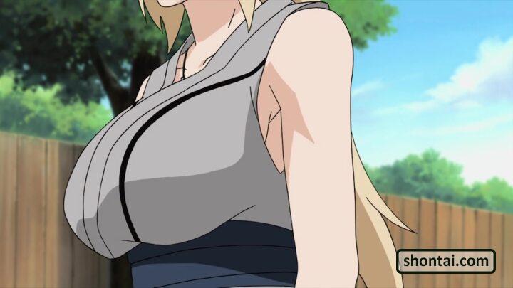 Tsunade's fanservice in ep153-Scene8