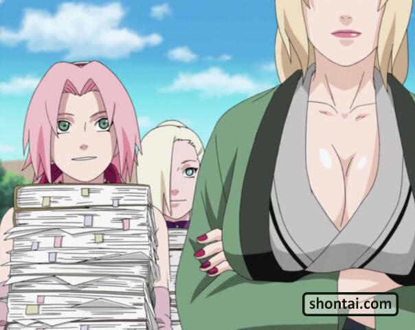 Tsunade's fanservice in ep169-Scene6