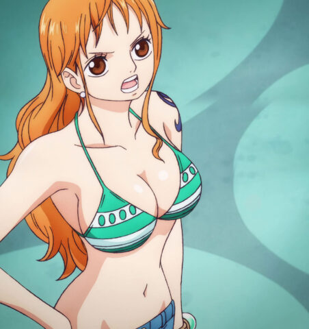Nami's fanservice in FishManIsland_ep10-Scene1