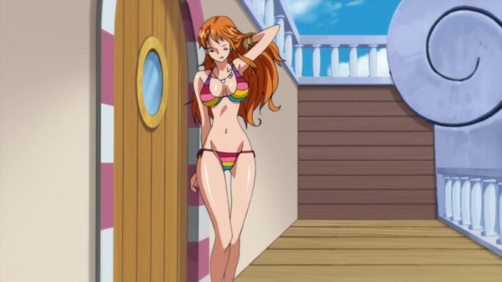 Nami's fanservice in specialEpisodeOfMerry-Scene6