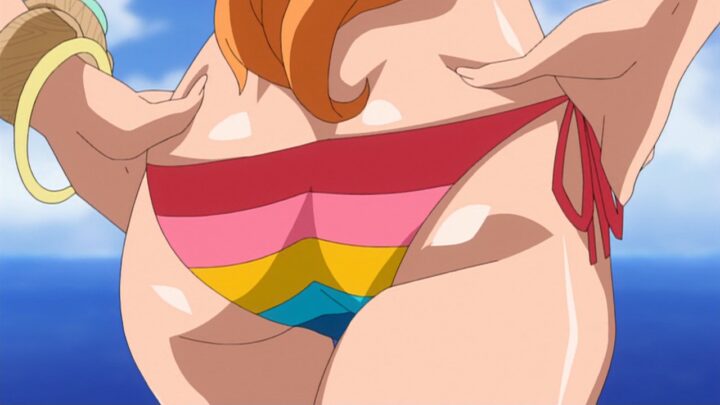 Nami's fanservice in specialGloriousIsland-Scene1