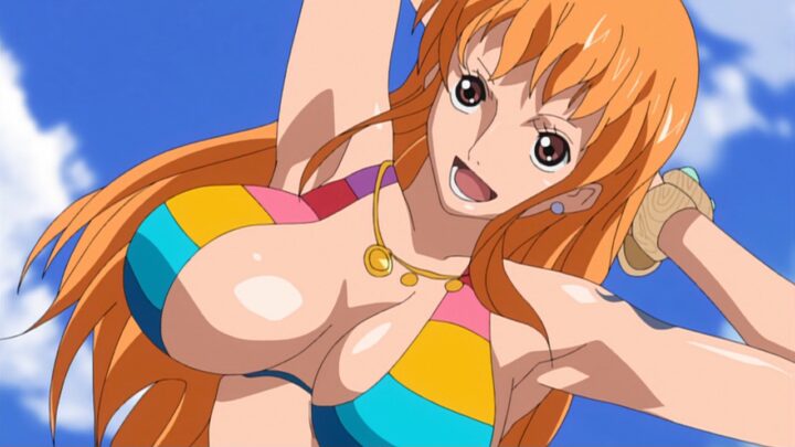 Nami's fanservice in specialGloriousIsland-Scene3