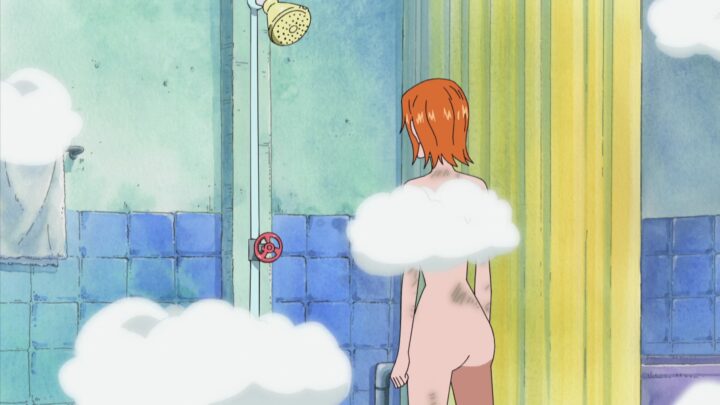 Nami's fanservice in ep418-Scene1