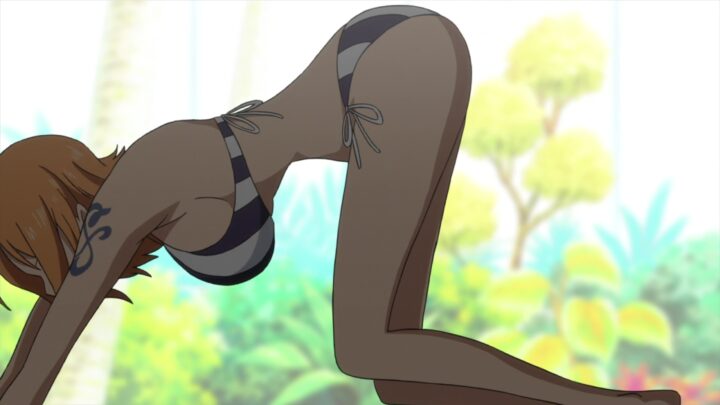 Nami's fanservice in movie_StrongWorld-Scene1